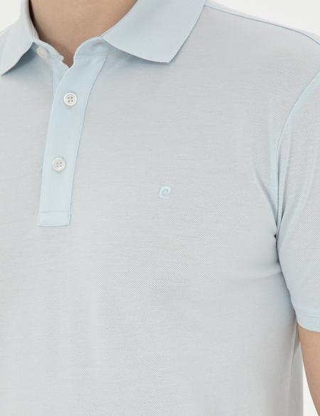 Açık Mavi Slim Fit Merserize Tişört - 50288947024