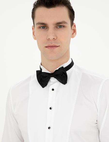 Beyaz Ex. Slim Fit Smokin Gömlek - 50287773007