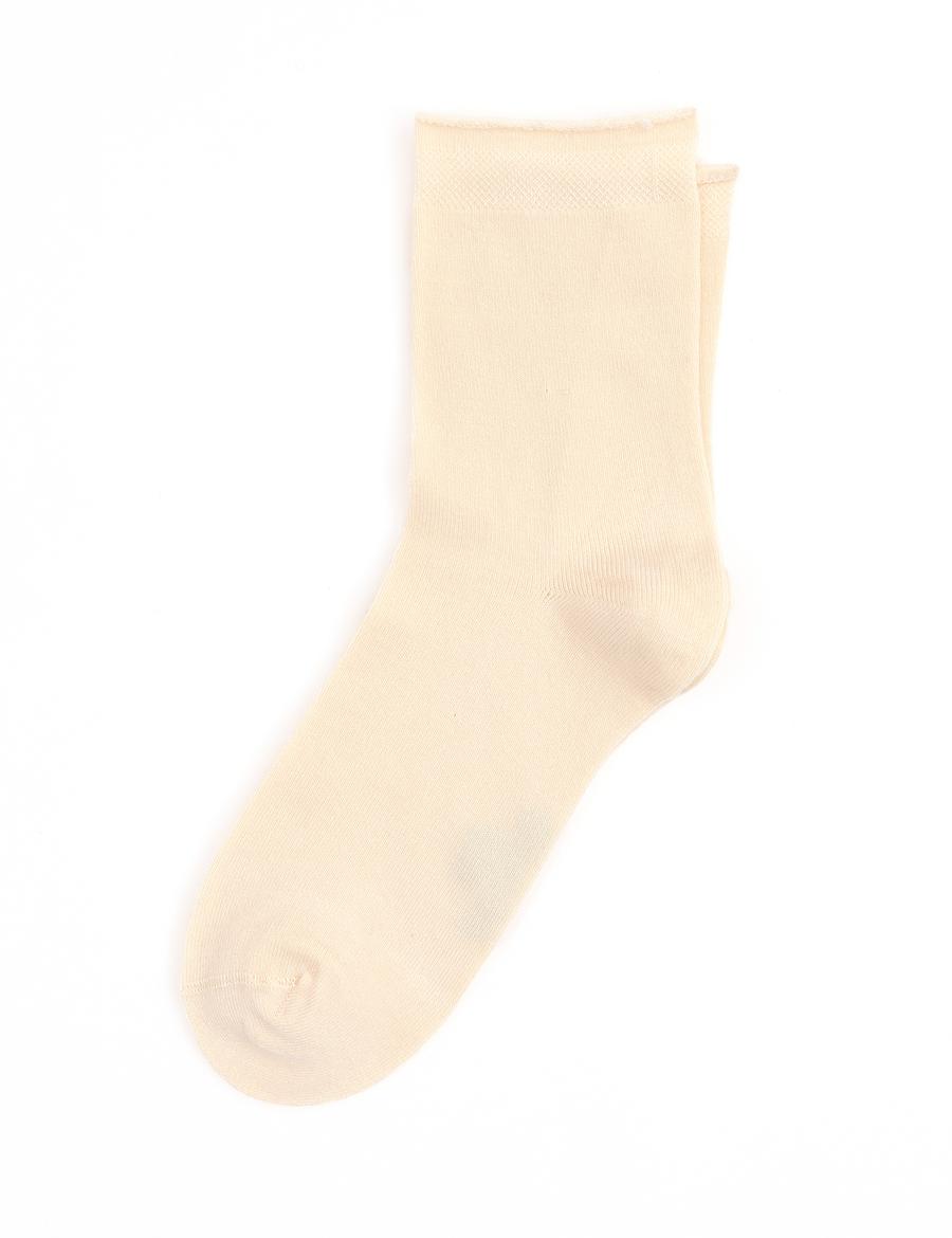 Kadın Ekru Bambu Soket Çorap