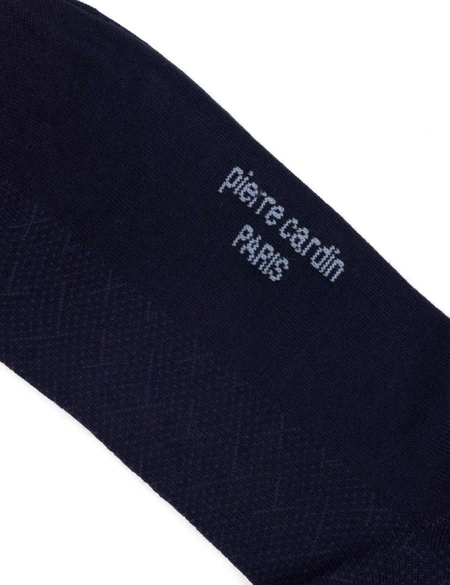 Erkek Bambu Karışımlı Lacivert Soket Desenli Çorap