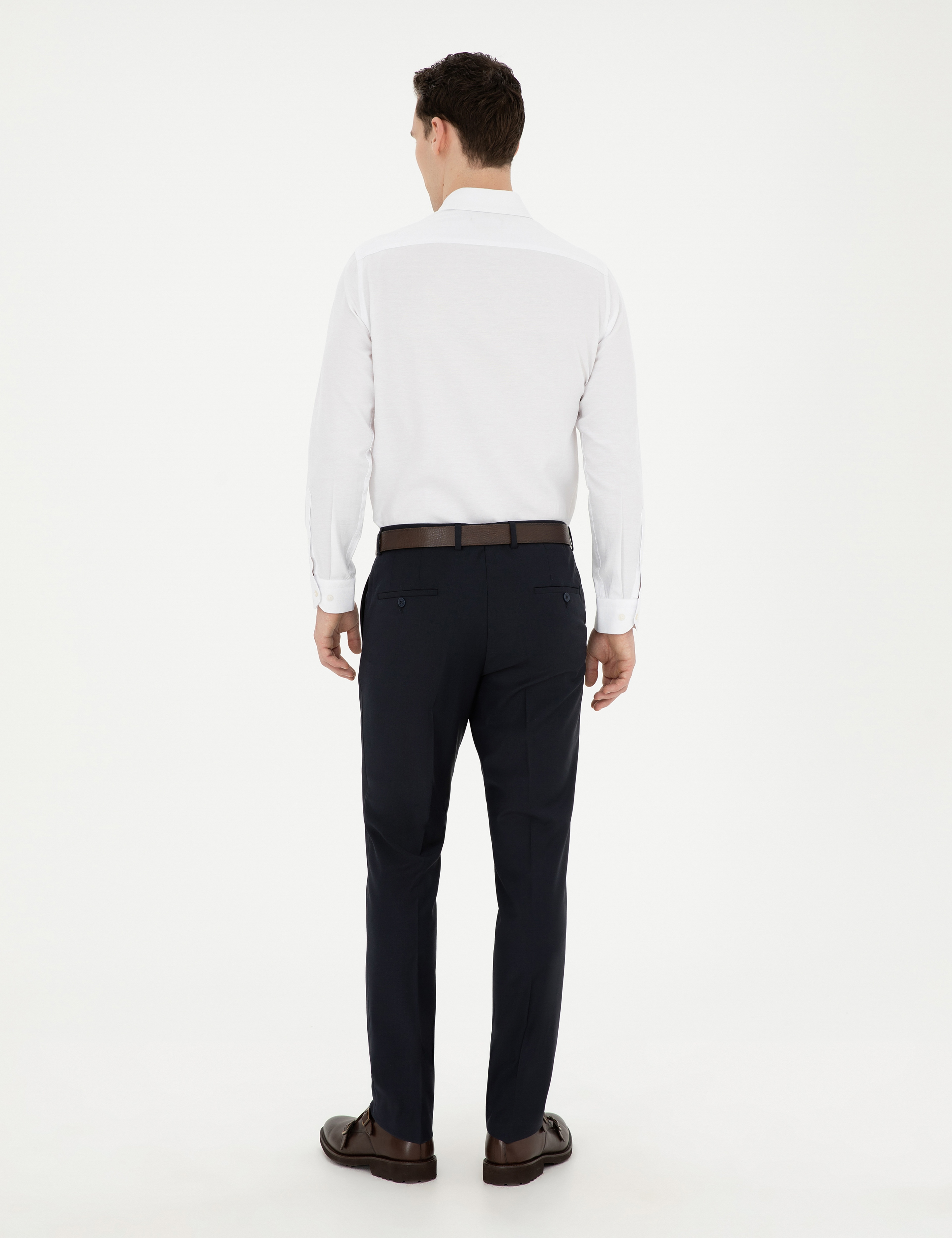 Lacivert Slim Fit Kumaş Pantolon - Image 4