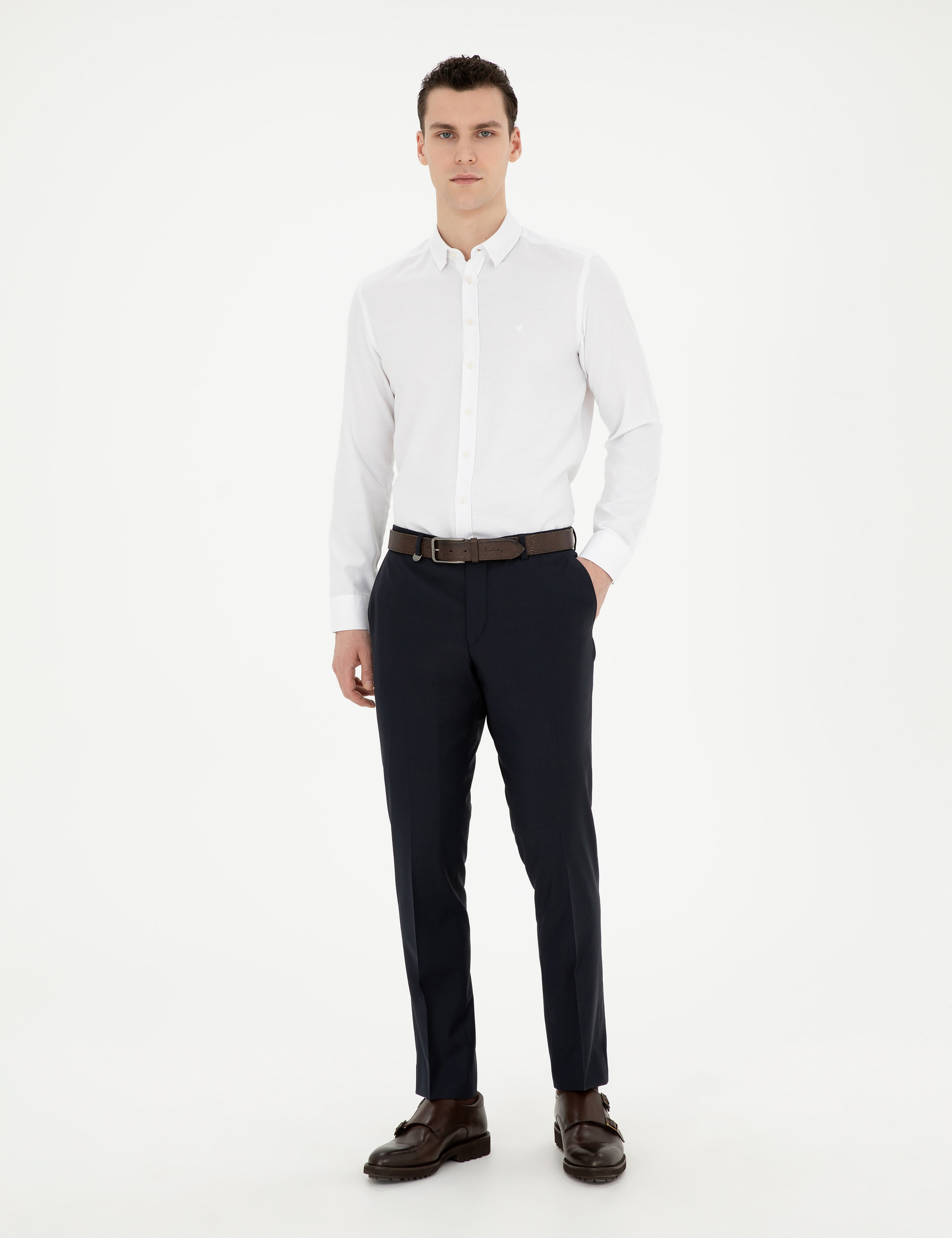 Lacivert Slim Fit Kumaş Pantolon - Image 3