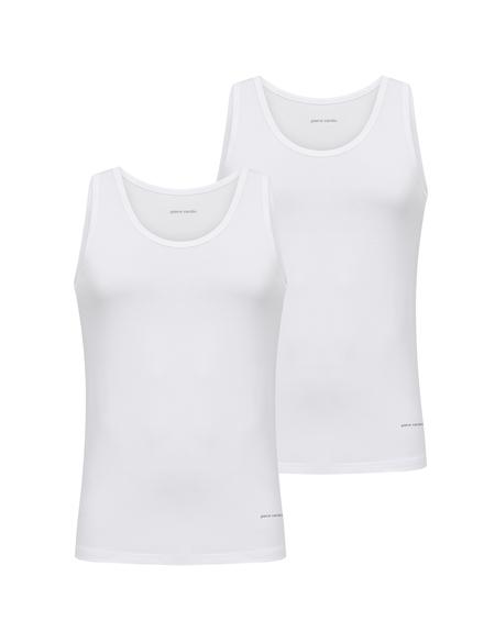 Beyaz Pamuk Modal Karışımlı 2'li Atlet - 50293286001