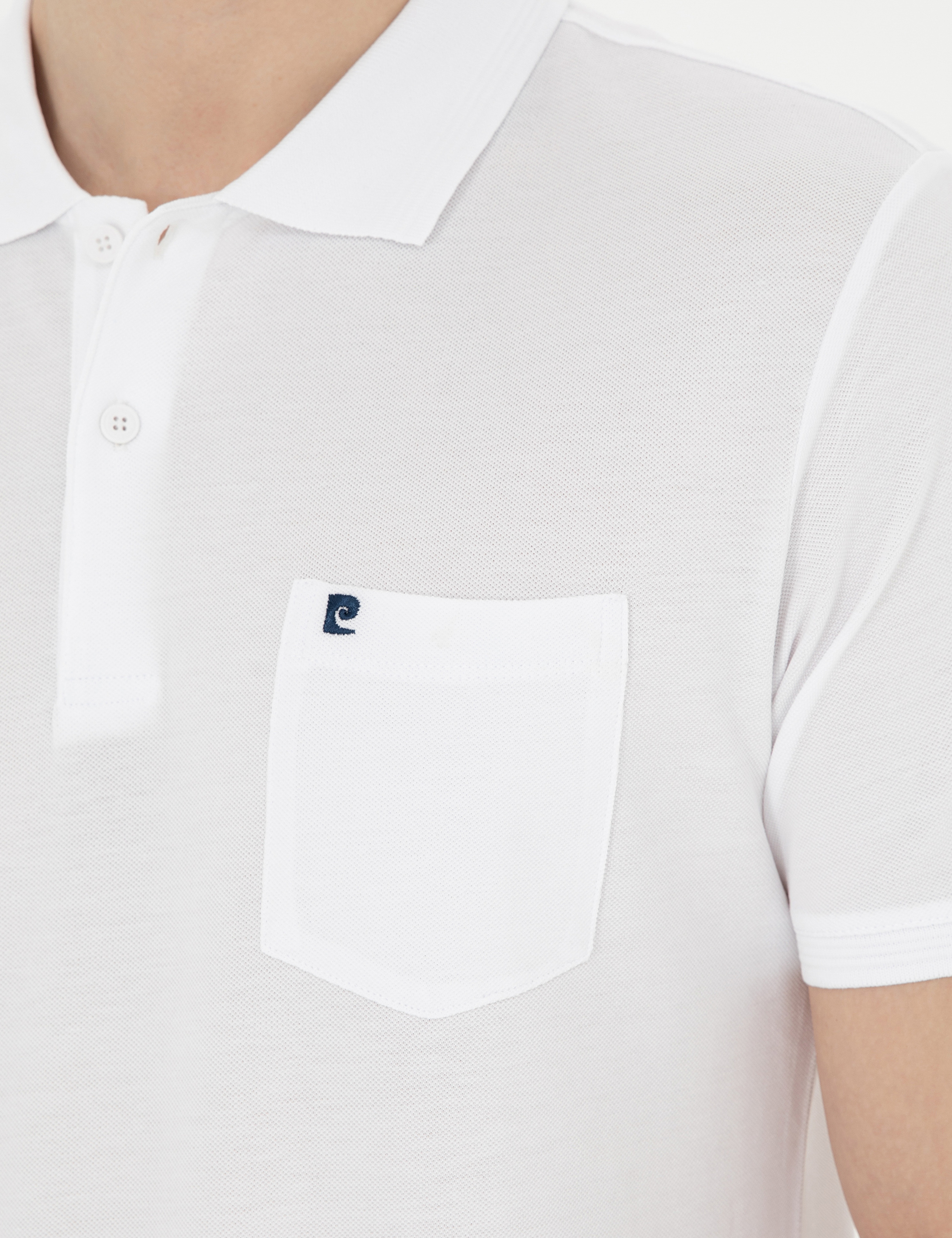 Beyaz Regular Fit %100 Pamuk Cepli Polo Yaka Basic Tişört
