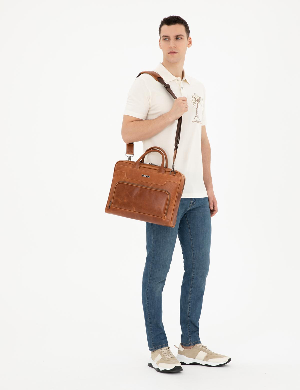 Erkek Taba %100 Deri Evrak Çantası