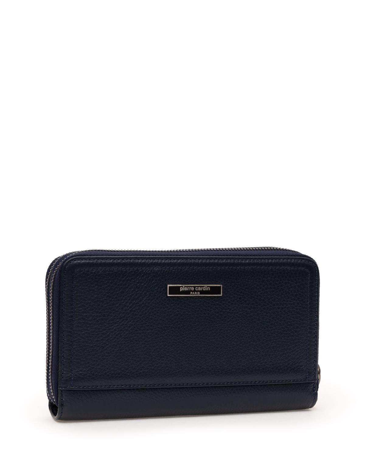 Erkek Lacivert Deri El Çantası - 50288756001