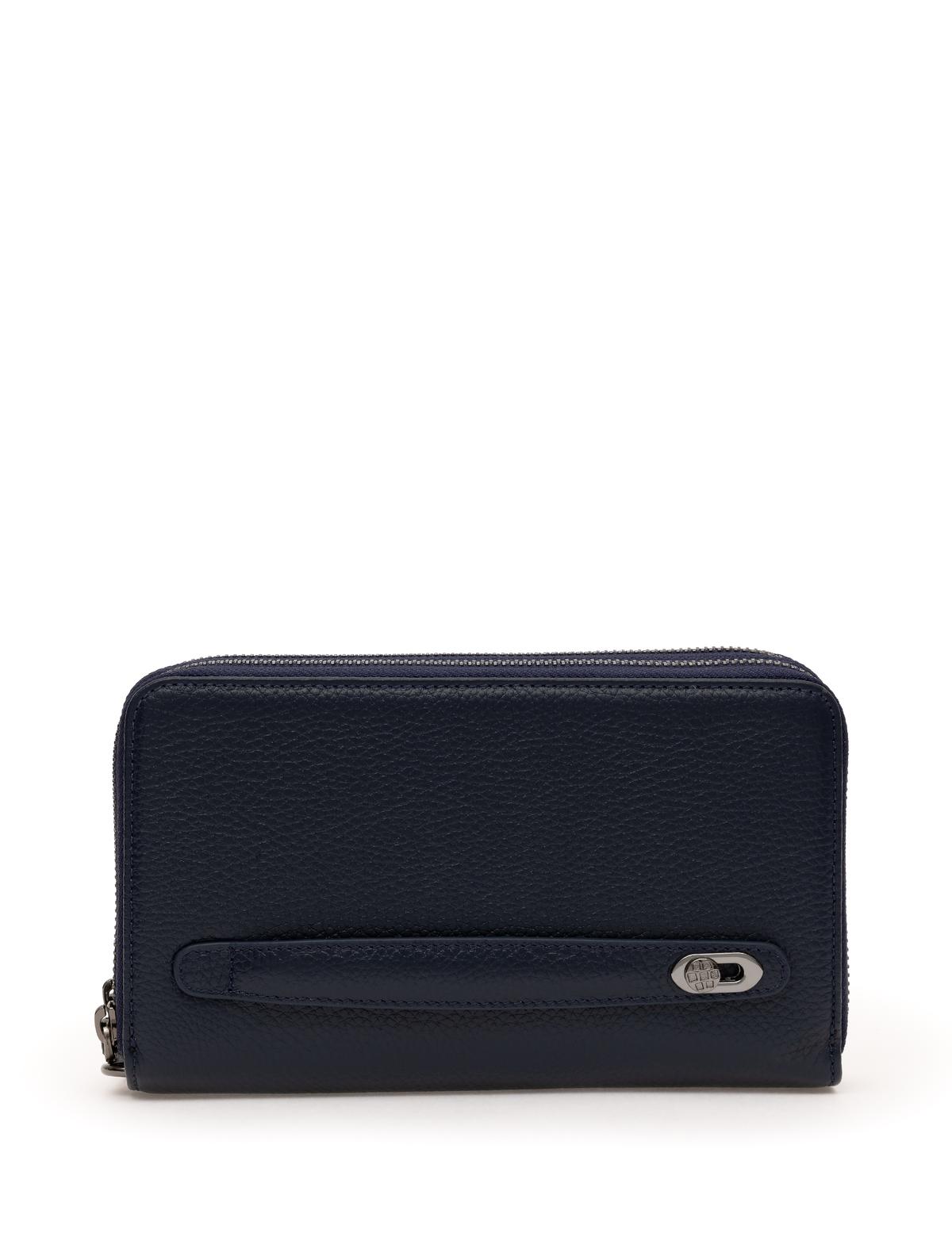 Erkek Lacivert Deri El Çantası - 50288756001