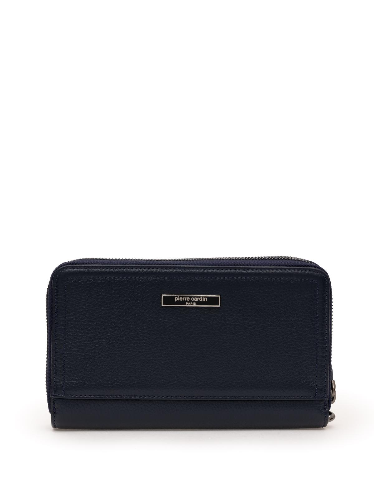 Erkek Lacivert Deri El Çantası - 50288756001