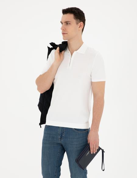 Erkek Lacivert Deri El Çantası - 50288756001