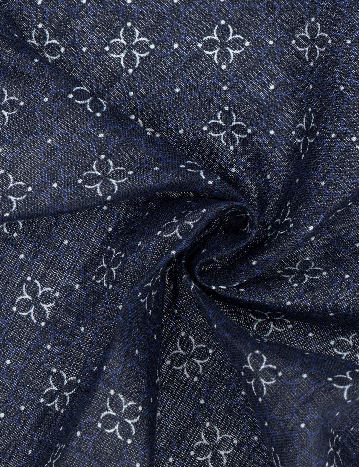 Lacivert Keten Mendil - 50294587001