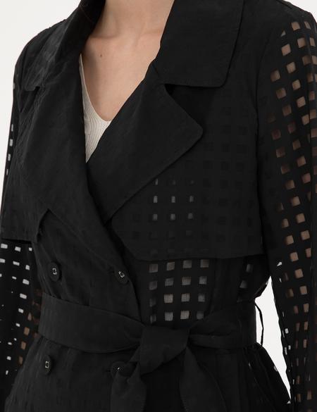 Siyah Regular Fit Trençkot - 50282821012
