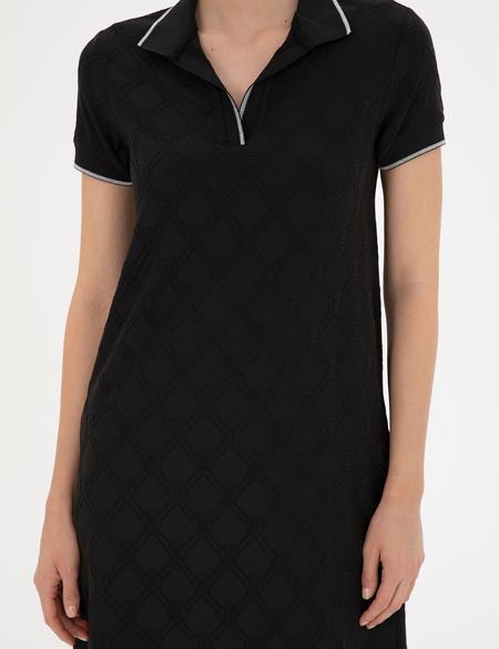 Siyah A Kesim Örme Elbise - 50285693014