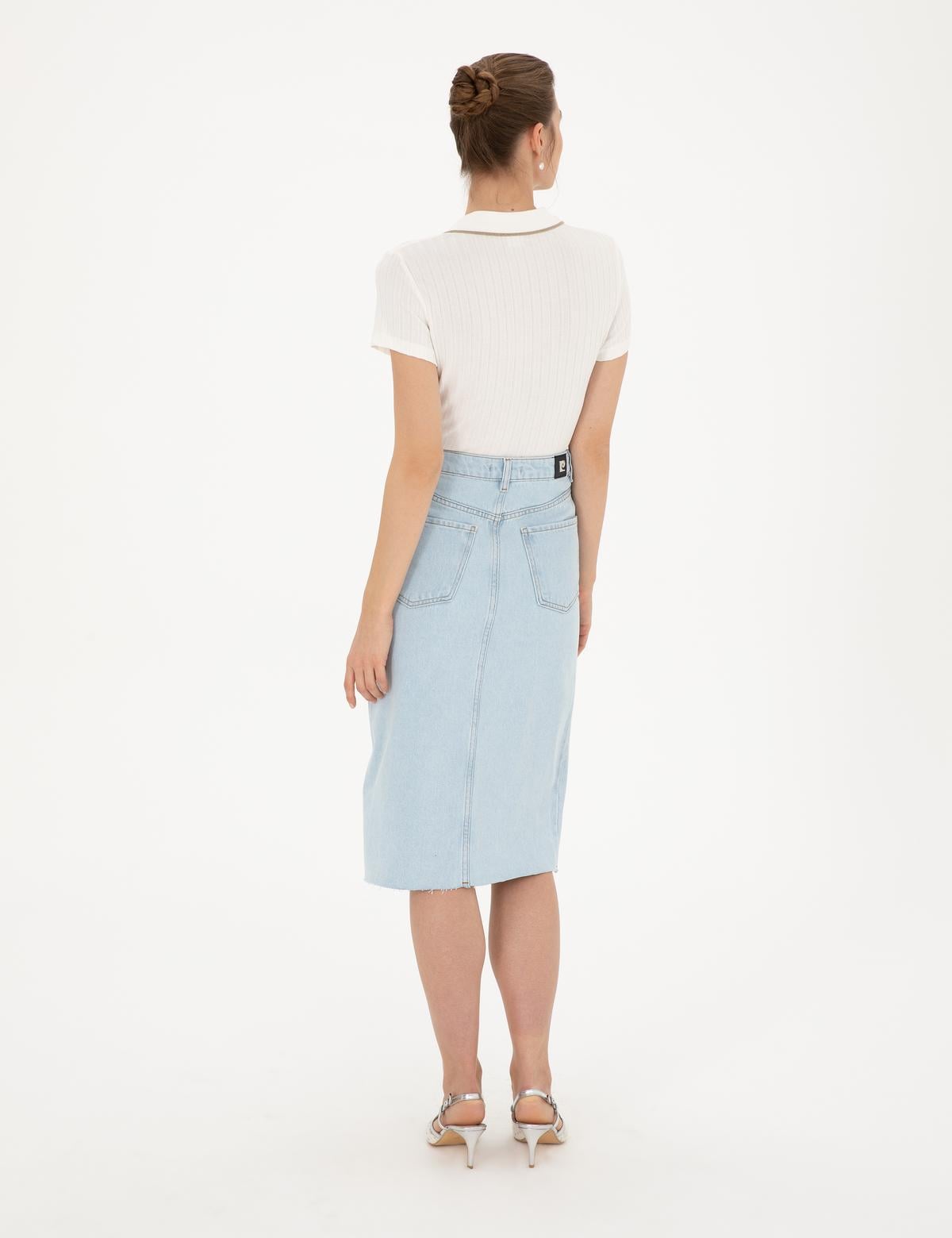 Açık Mavi Slim Fit Jean Etek - 50284157004