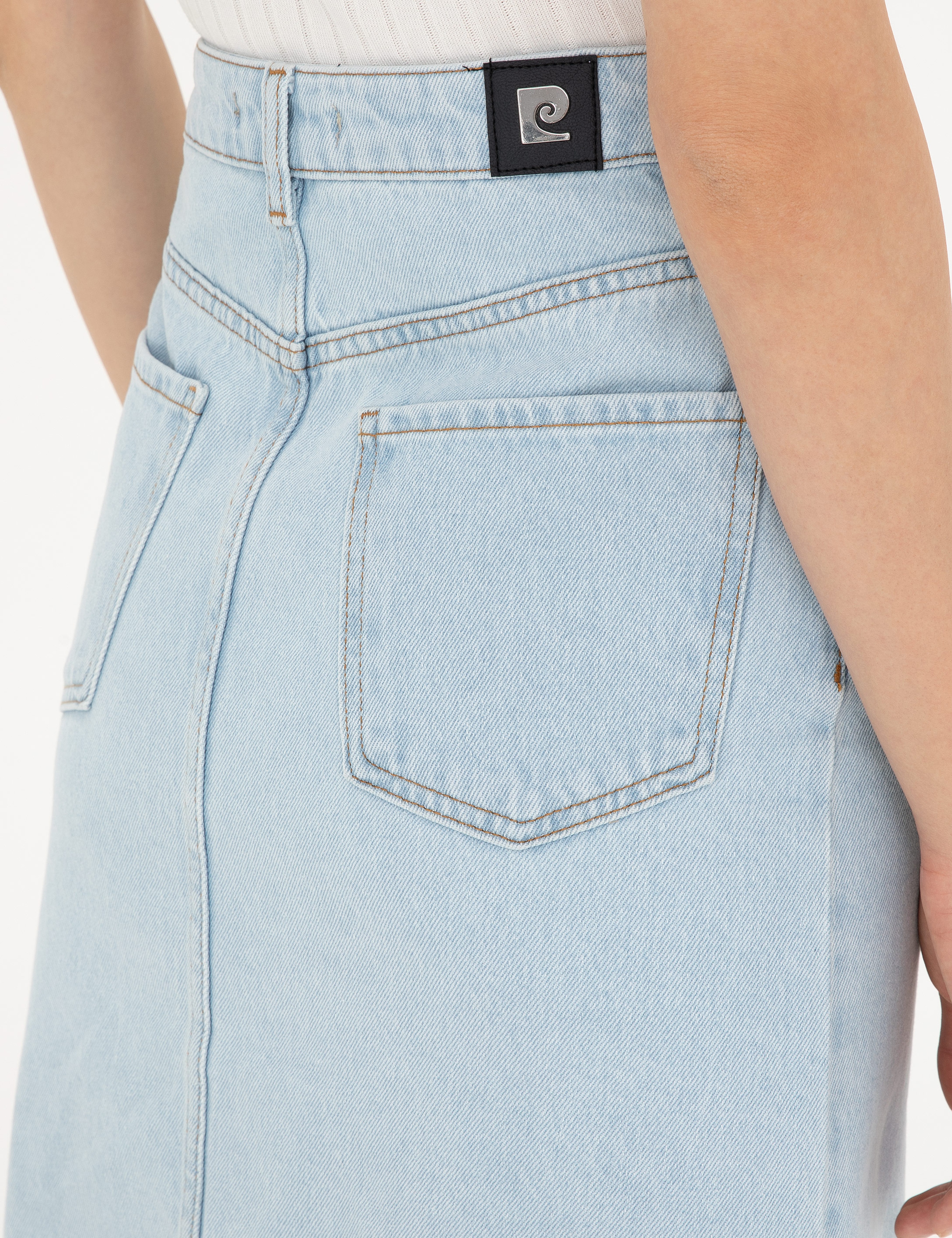 Açık Mavi Slim Fit Jean Etek