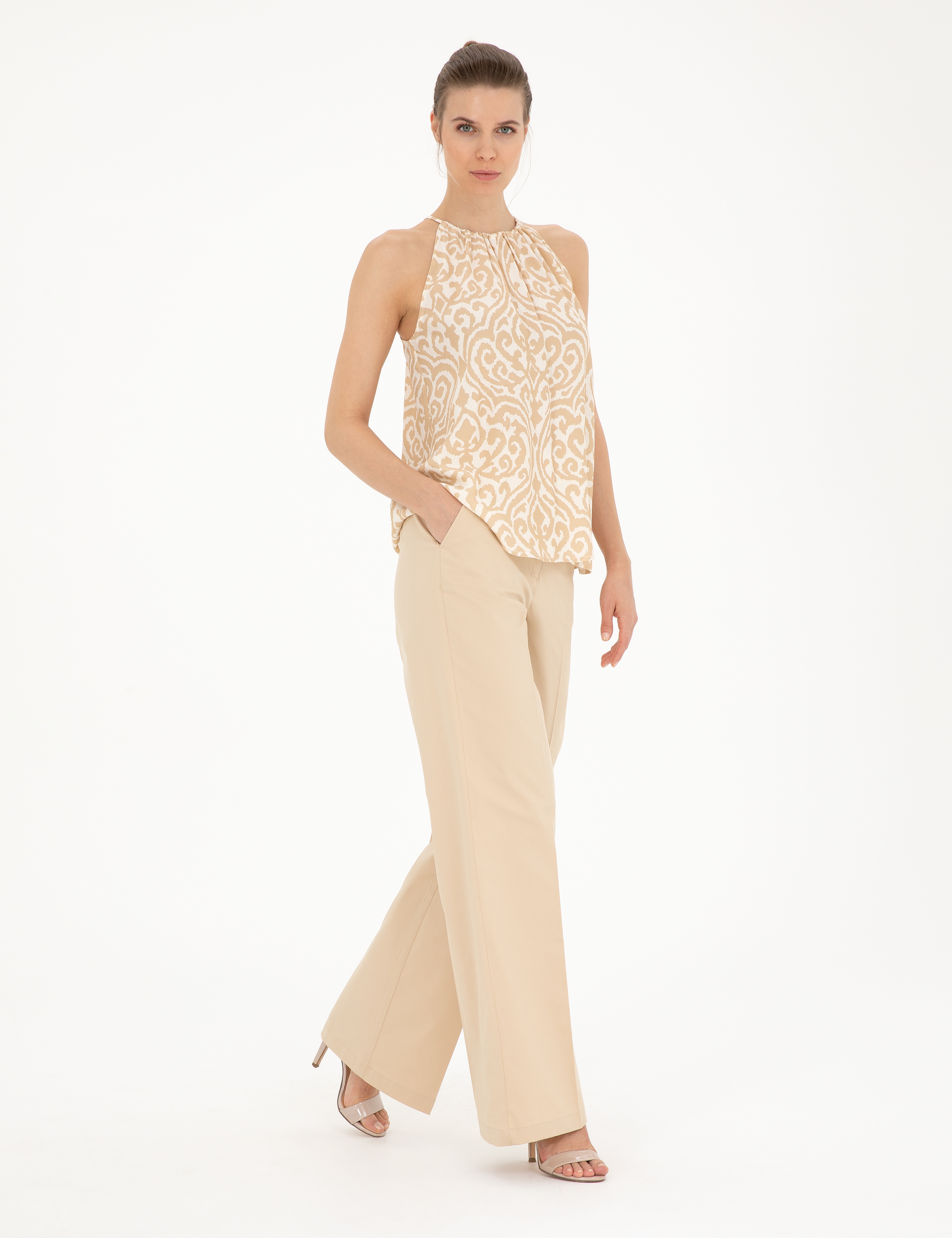 Bej Comfort Fit Bluz - Image 4