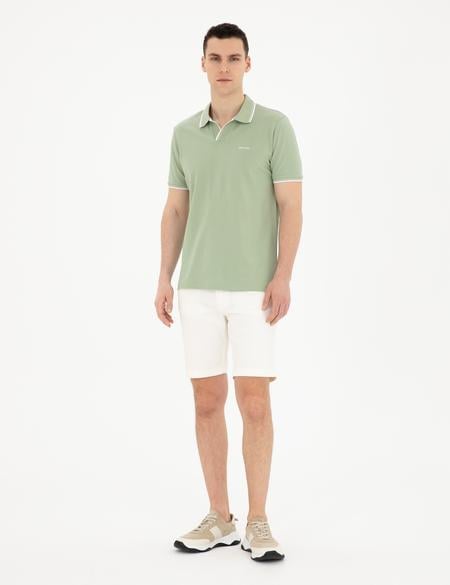 Ekru Slim Fit Jean Şort - 50288246010