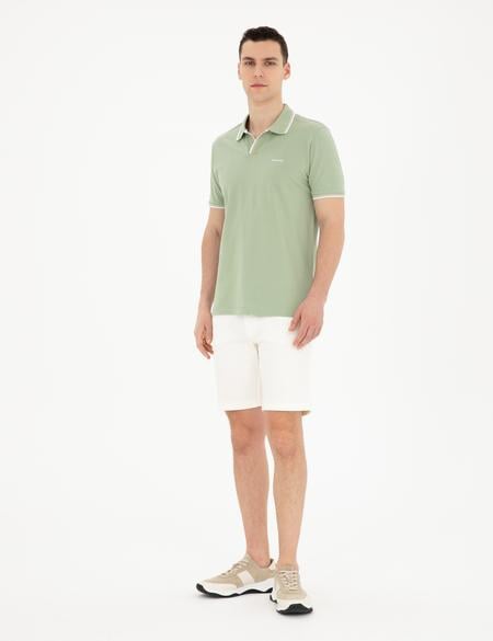 Ekru Slim Fit Jean Şort - 50288246010