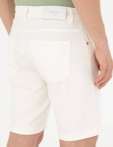 Ekru Slim Fit Jean Şort