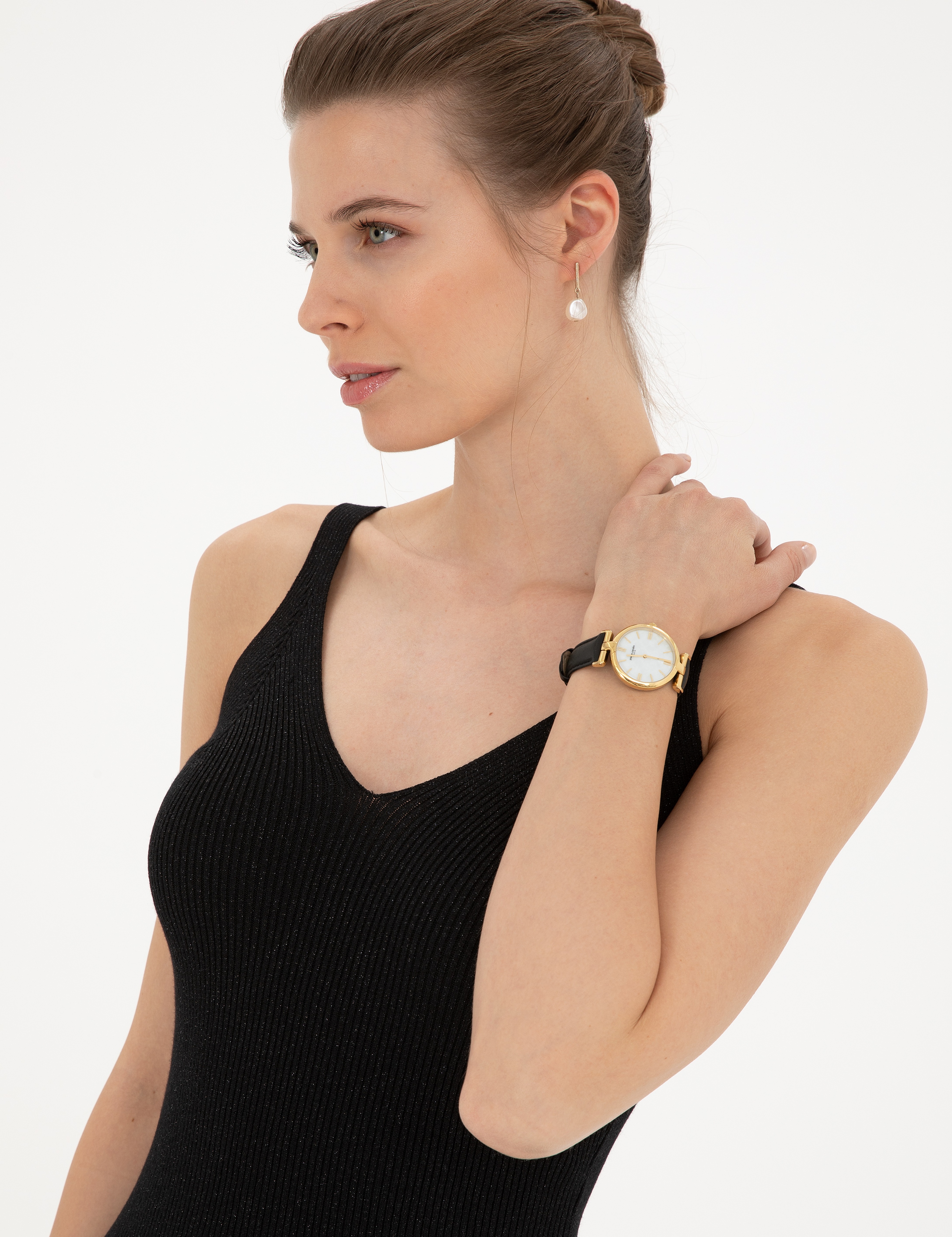 Siyah Extra Slim Fit Triko Elbise - Image 2