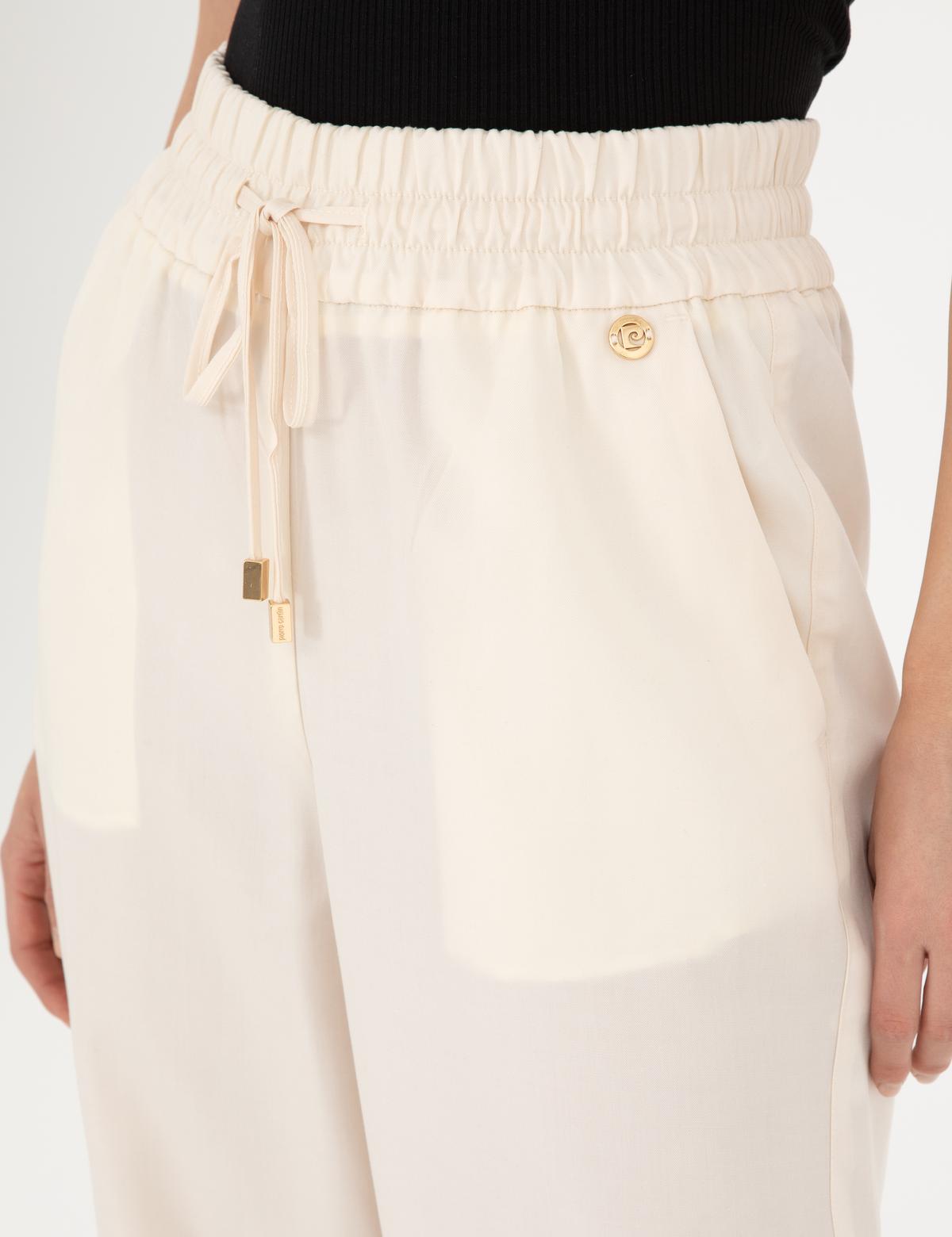 Ekru Yüksek Bel Wideleg Pantolon - 50284523020