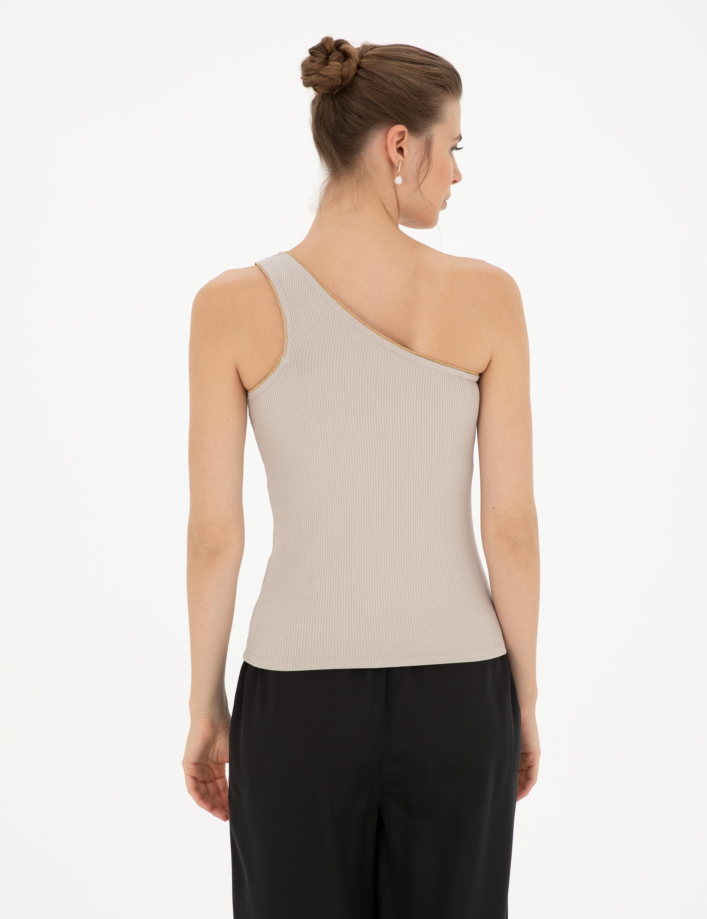 Bej Ex. Slim Tek Omuz Tişört