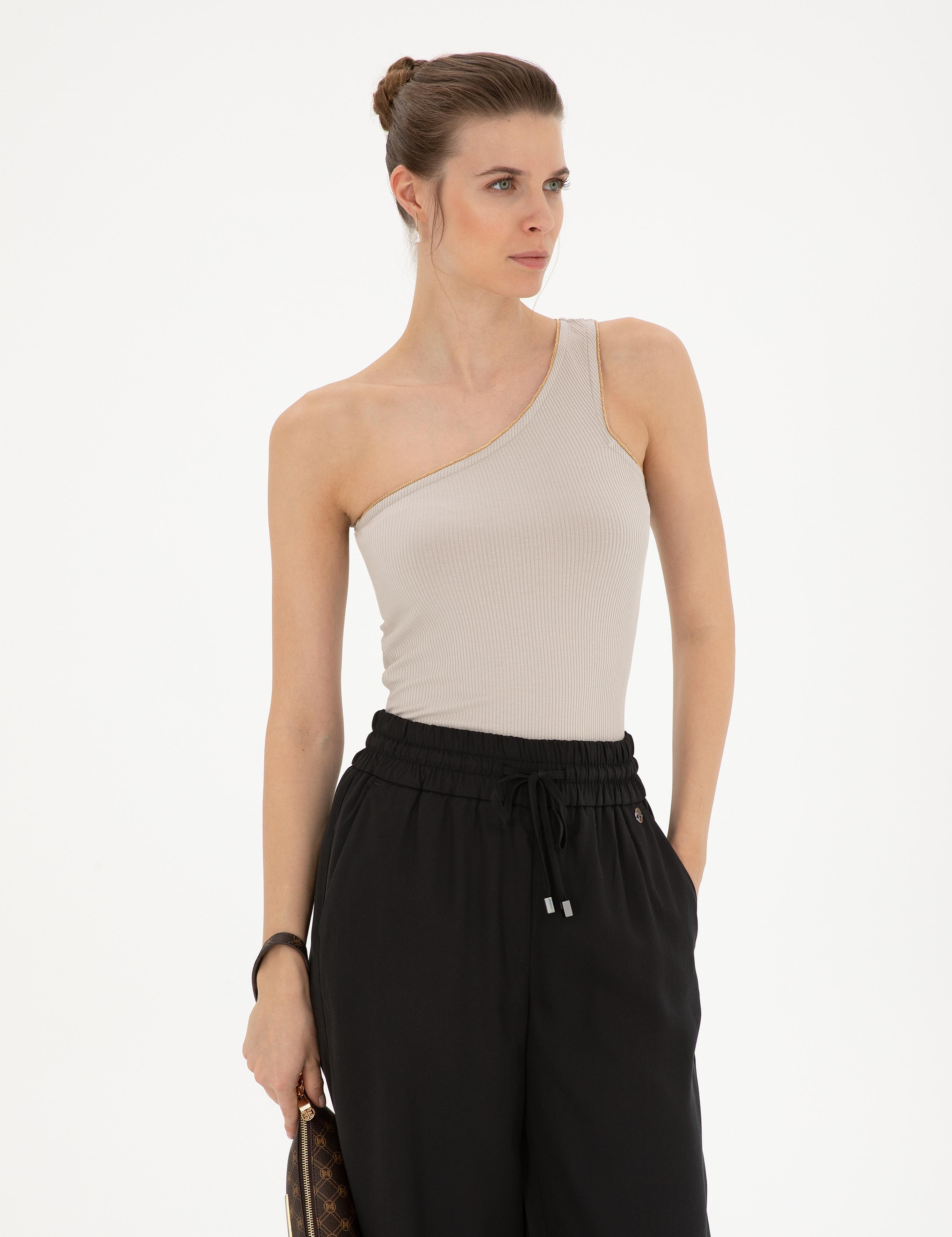 Bej Ex. Slim Tek Omuz Tişört