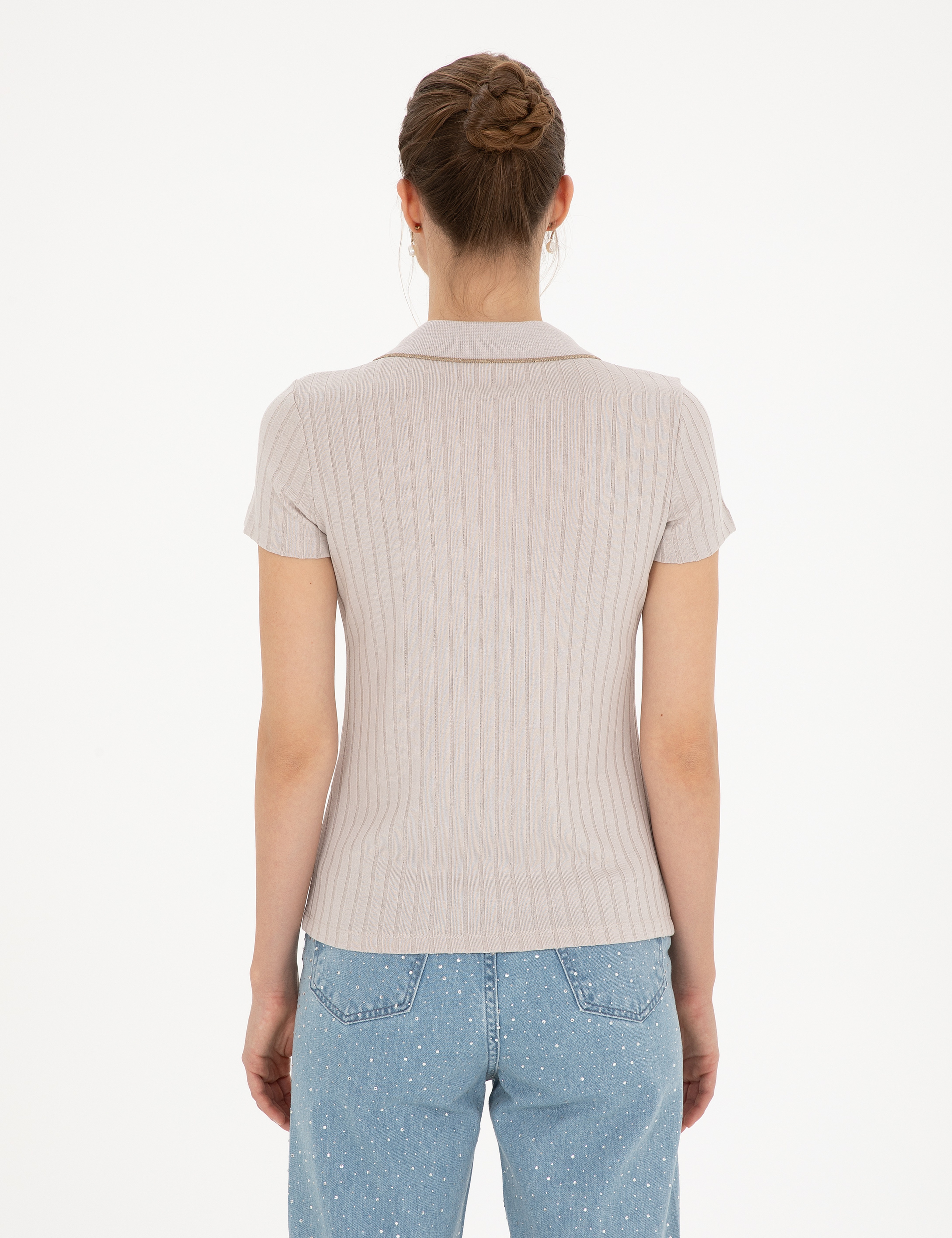 Kum Slim Fit Triko Tişört - Image 5