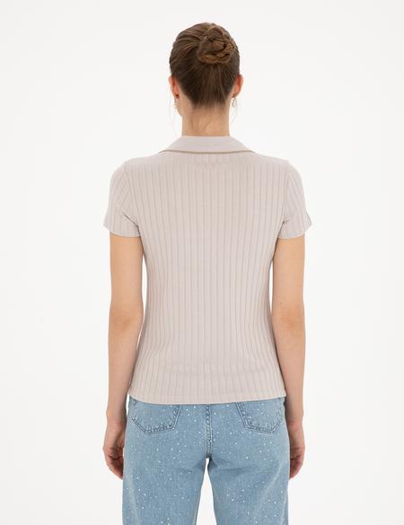 Kum Slim Fit Triko Tişört - 50288292019