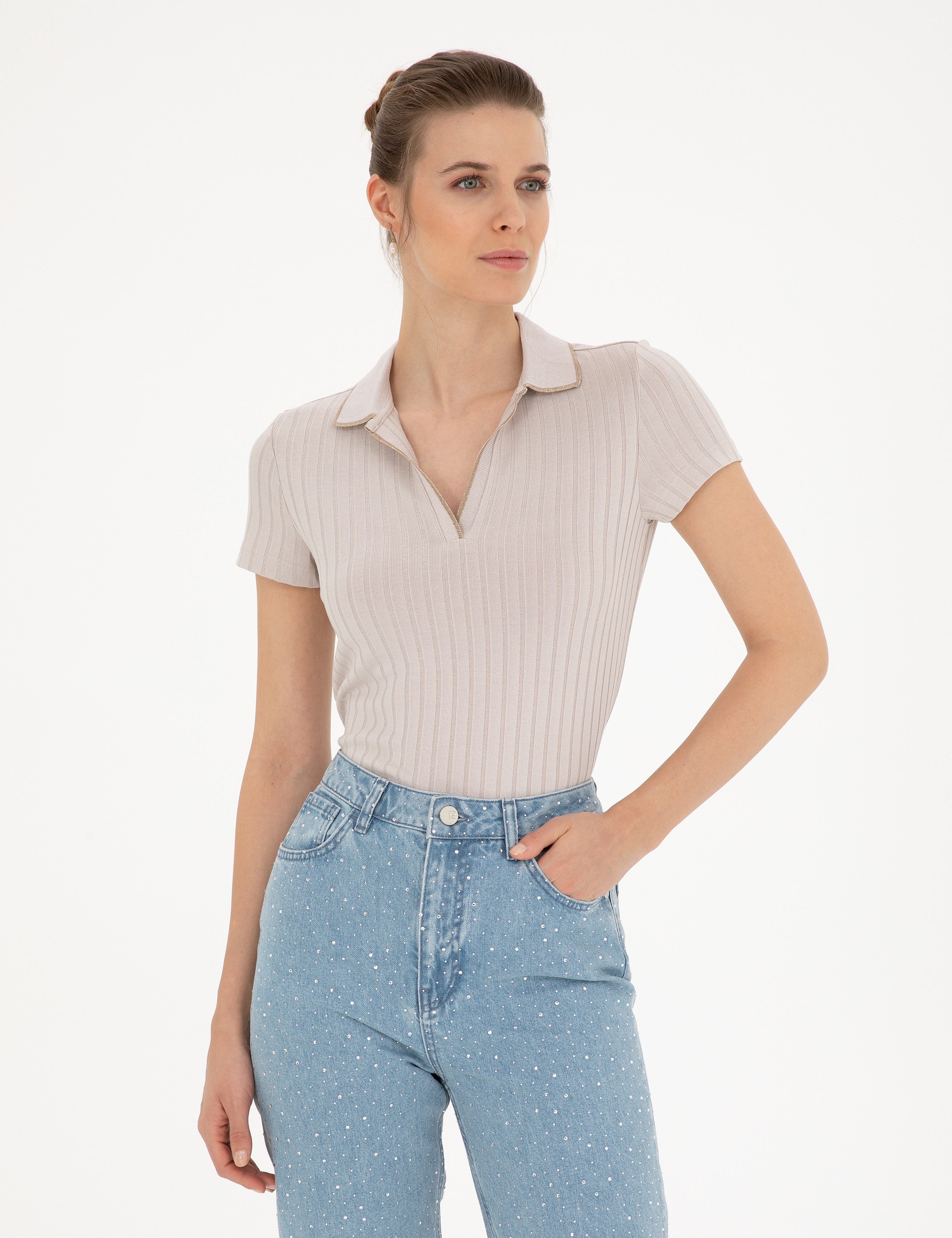 Kum Slim Fit Triko Tişört