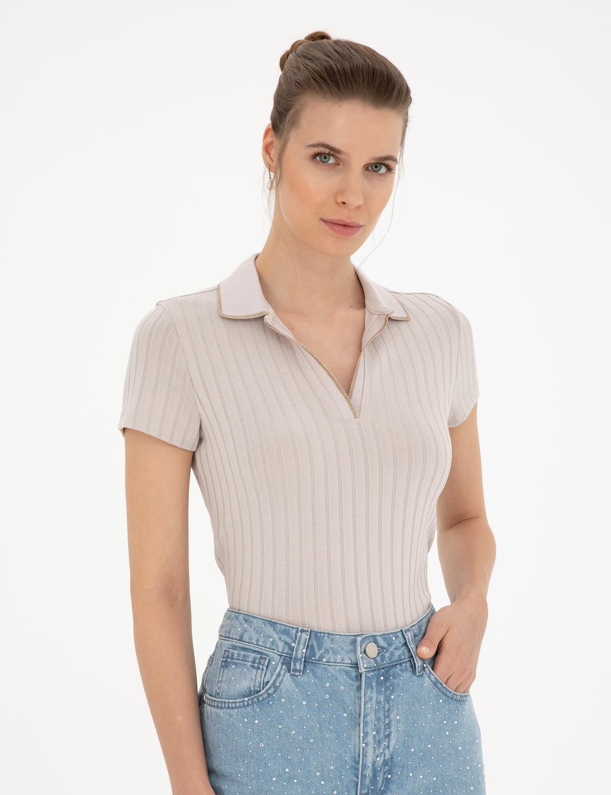 Kum Slim Fit Triko Tişört - 50288292019