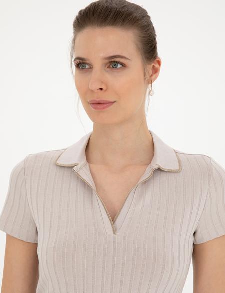 Kum Slim Fit Triko Tişört - 50288292019