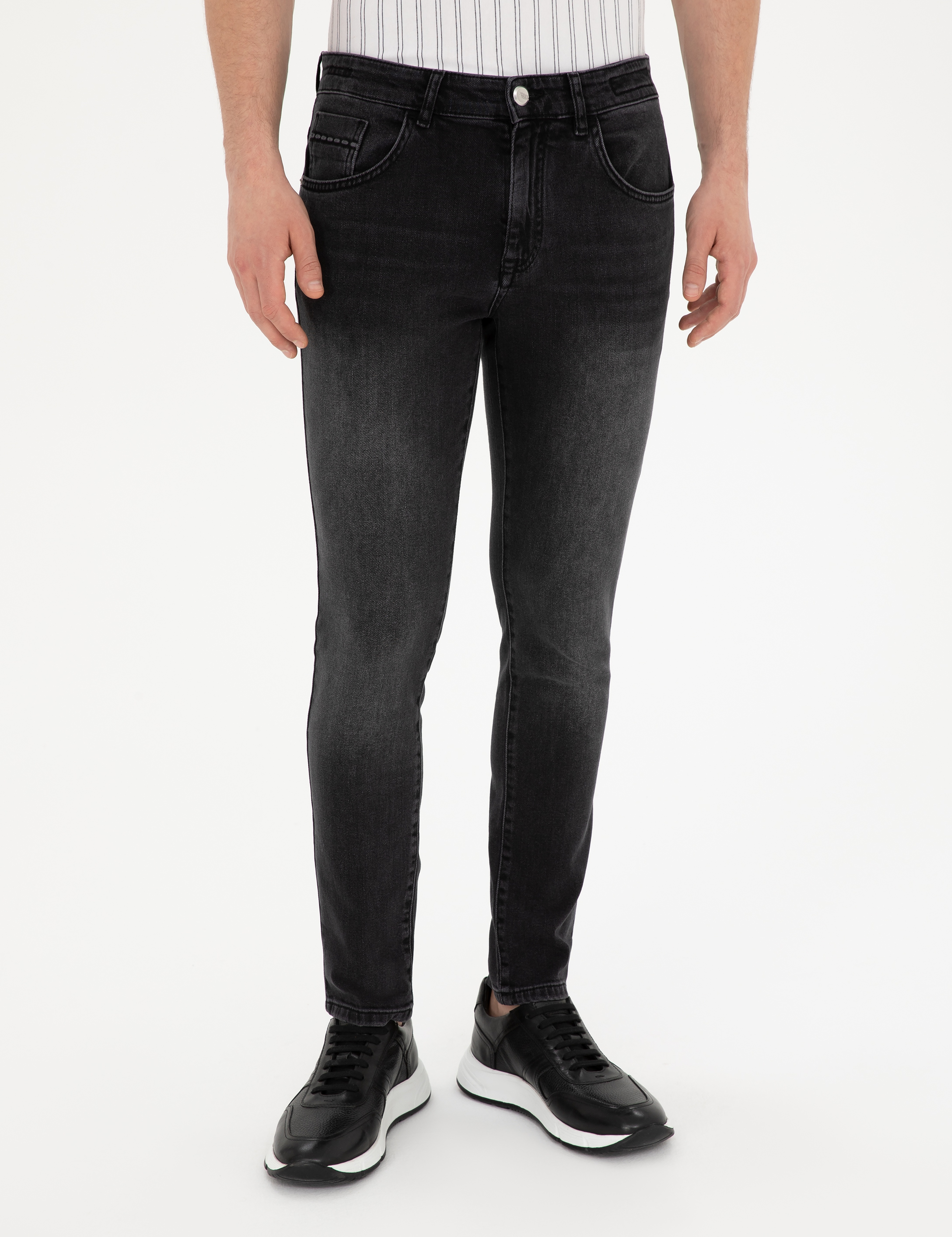 Antrasit Slim Fit Jean Pantolon - Image 2