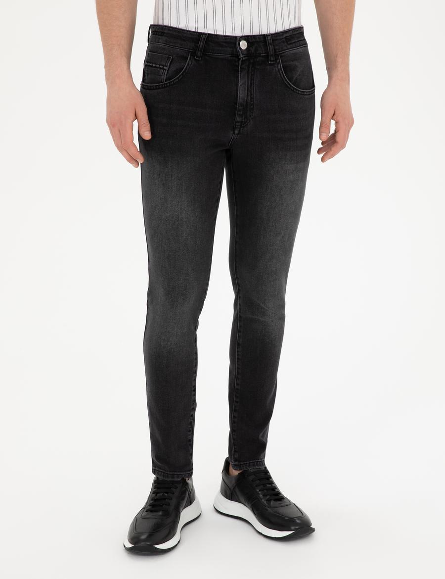 Antrasit Slim Fit Jean Pantolon