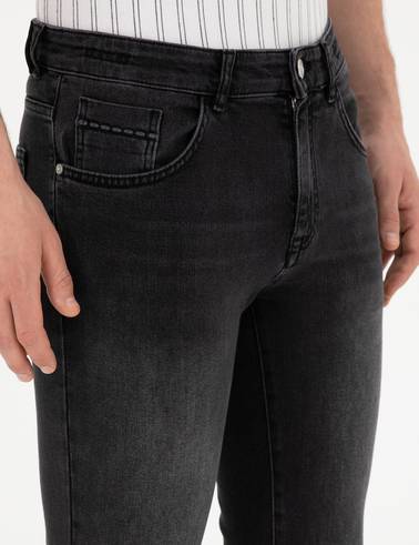 Antrasit Slim Fit Jean Pantolon