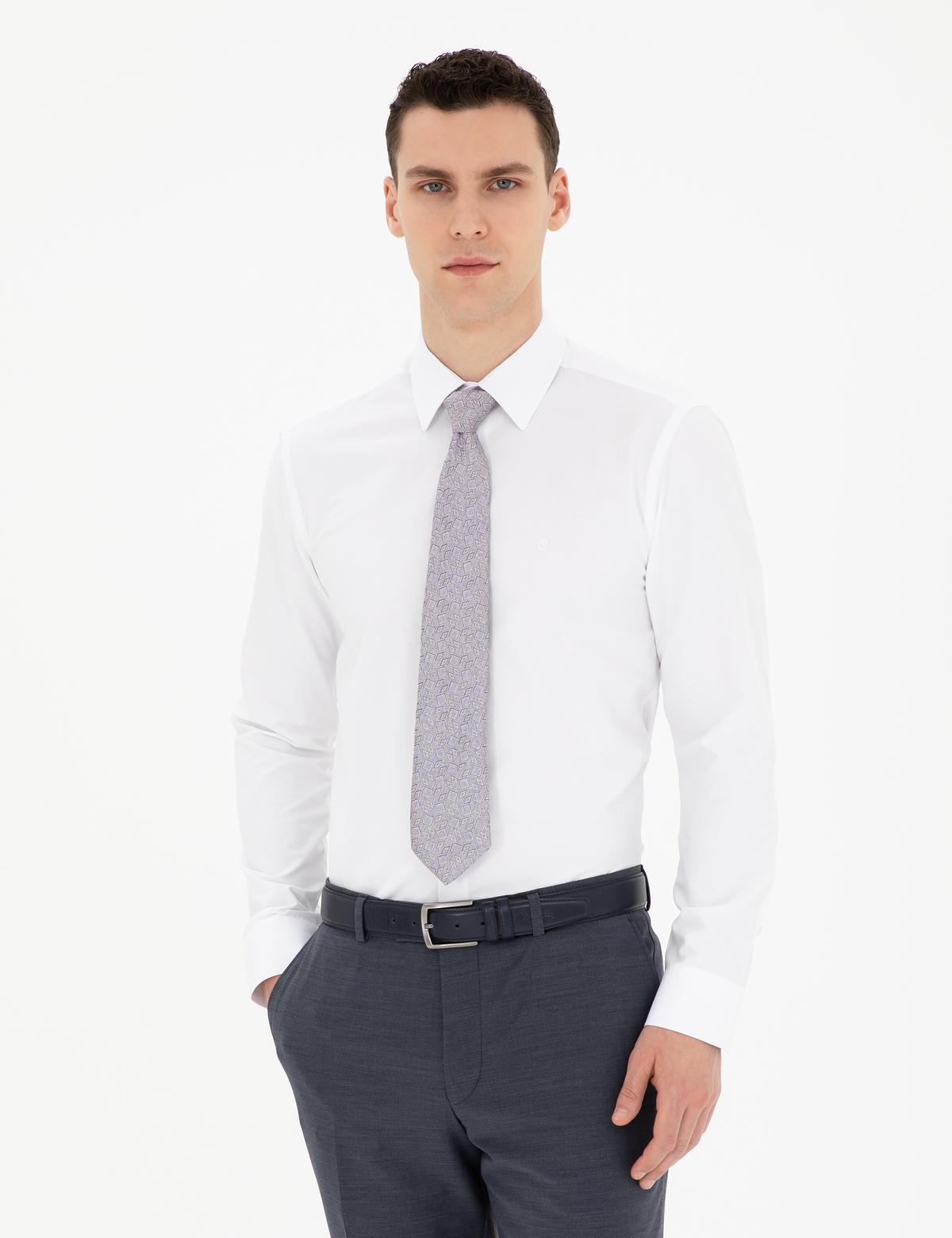 Beyaz Slim Fit Uzun Kollu Basic Gömlek