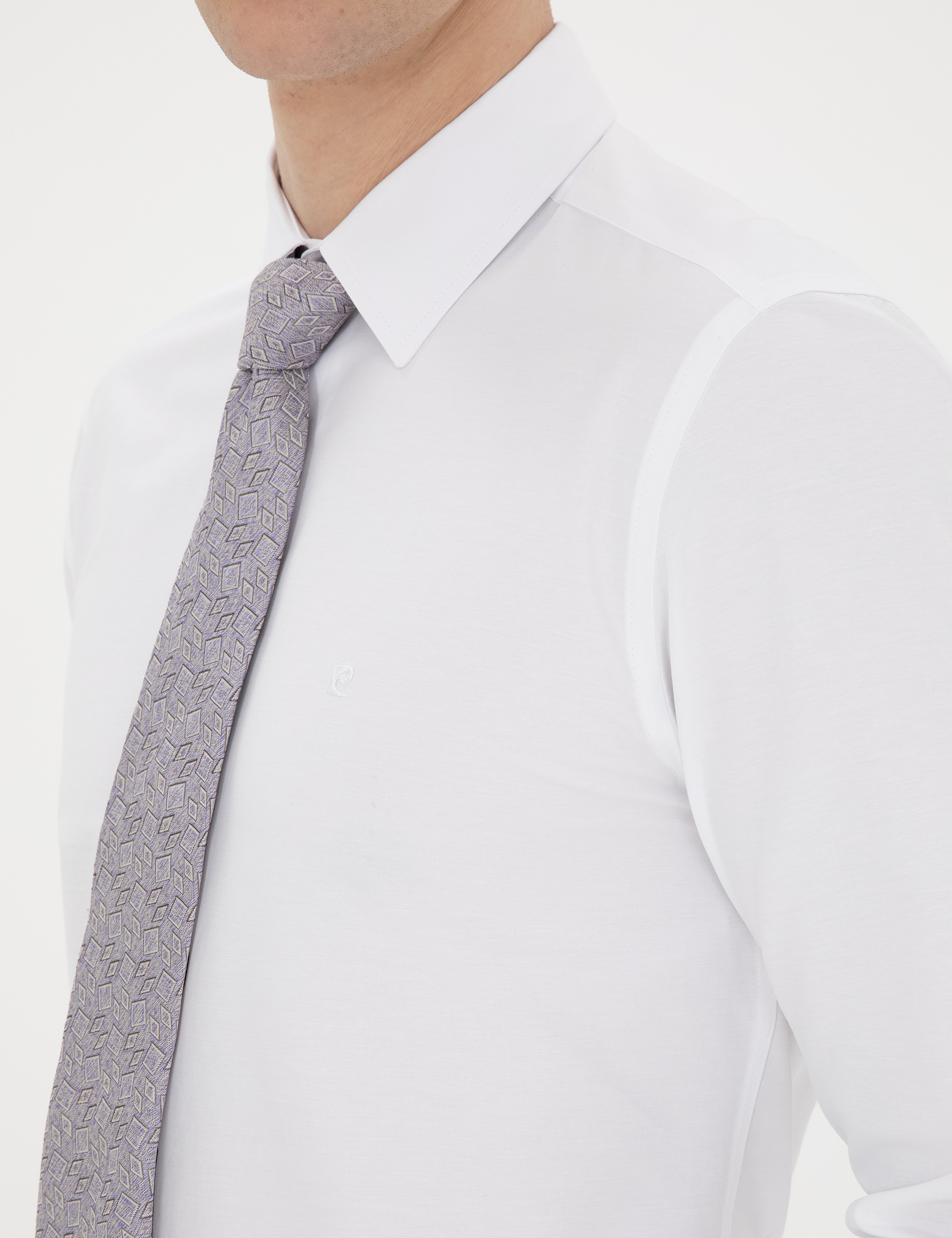 Beyaz Slim Fit Uzun Kollu Basic Gömlek - Image 7