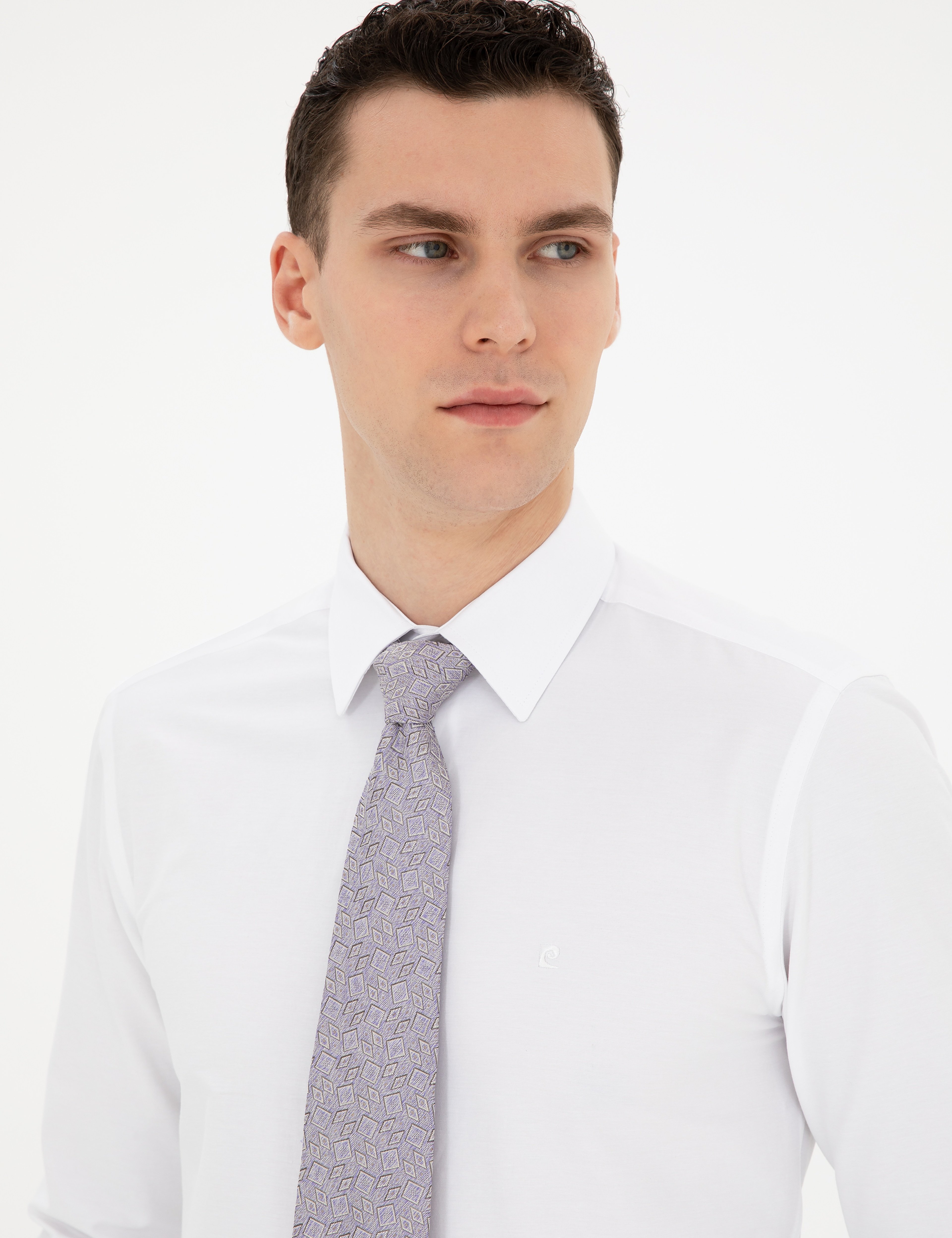 Beyaz Slim Fit Uzun Kollu Basic Gömlek - Image 2