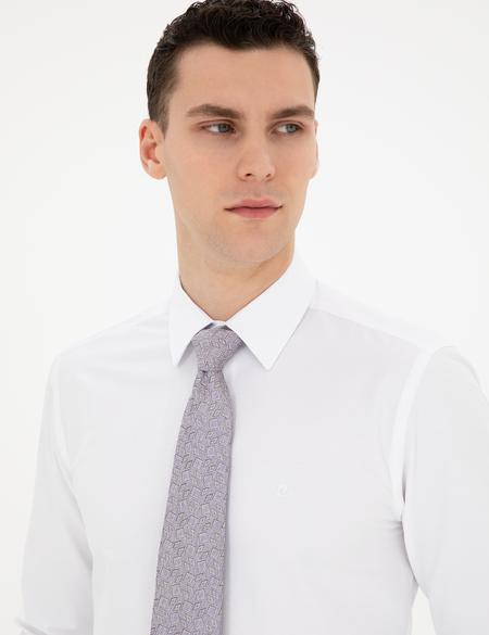 Beyaz Slim Fit Uzun Kollu Basic Gömlek - 50289397029