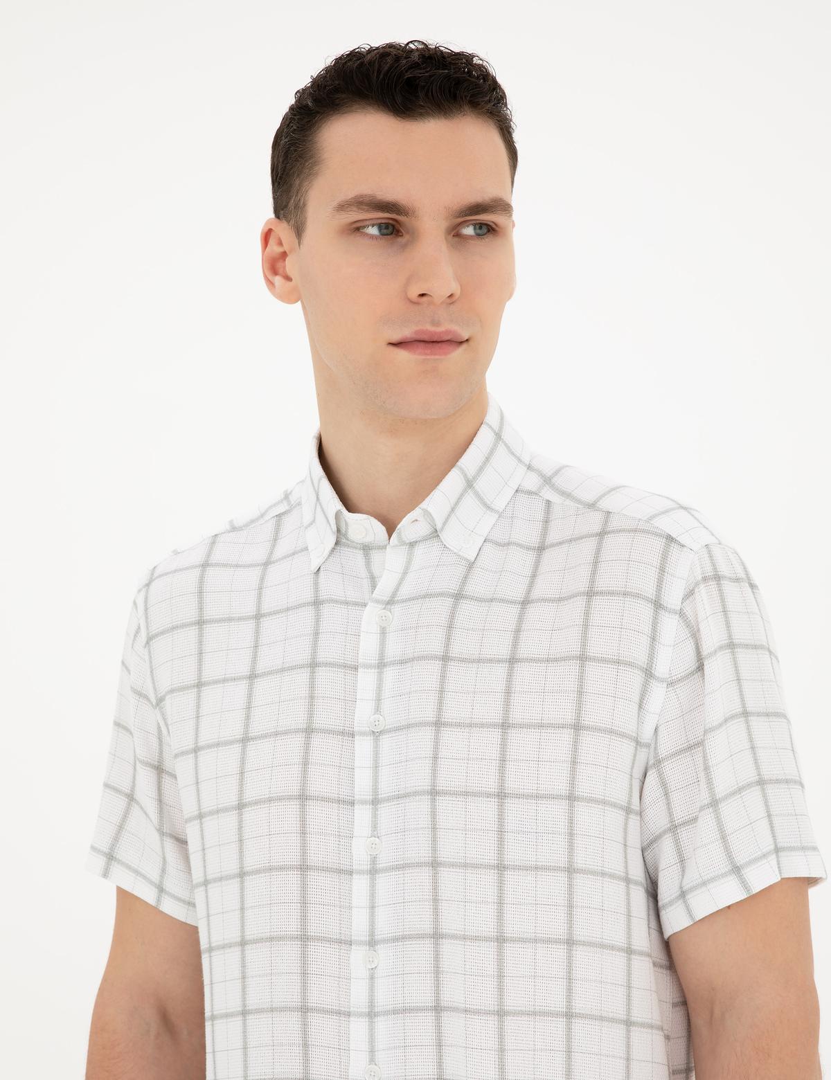 Yeşil Regular Fit Kısa Kollu Gömlek - 50288567016