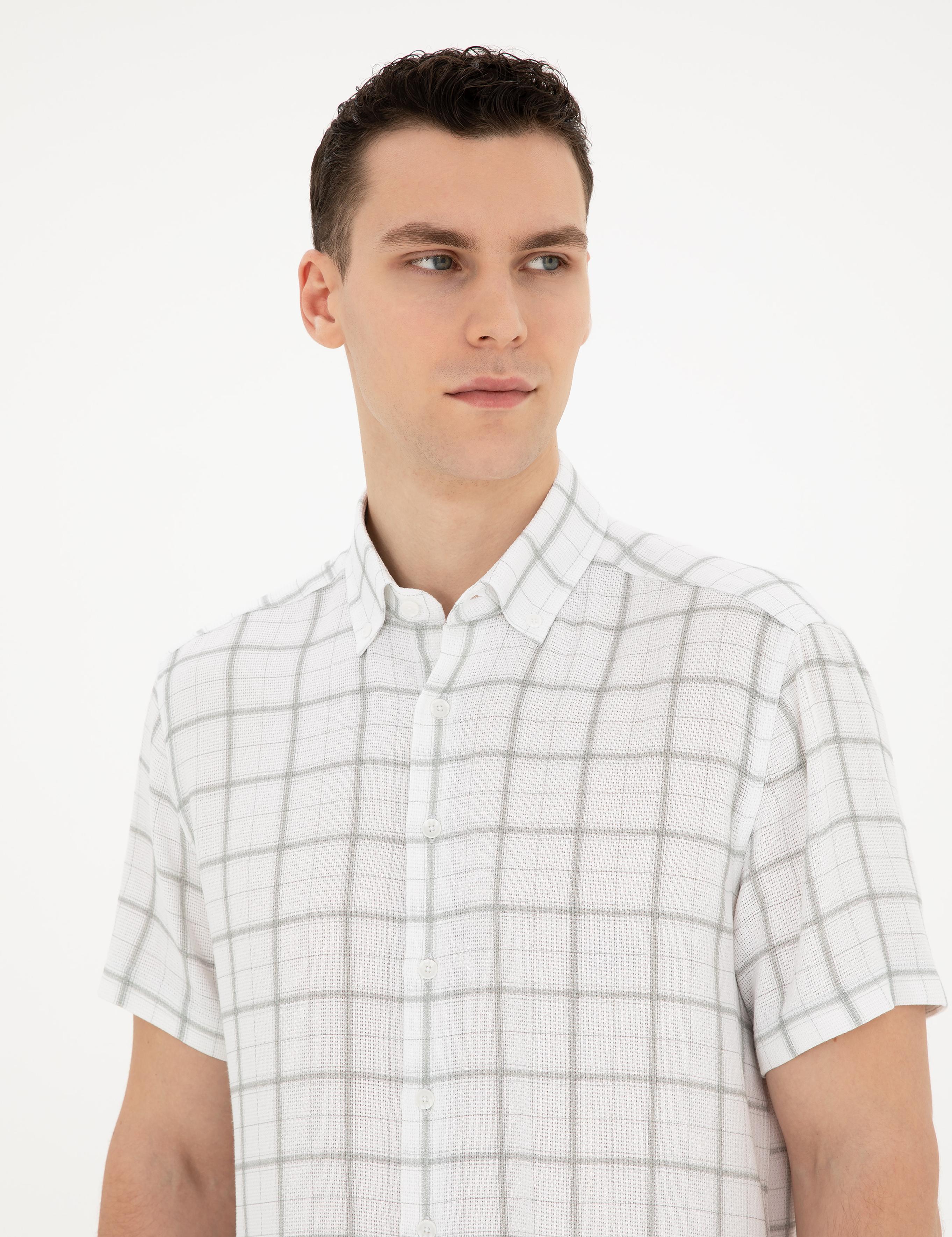 Yeşil Regular Fit Kısa Kollu Gömlek