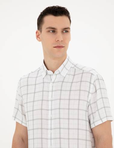 Yeşil Regular Fit Kısa Kollu Gömlek