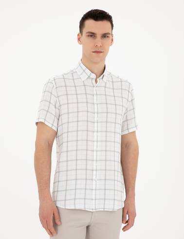 Yeşil Regular Fit Kısa Kollu Gömlek