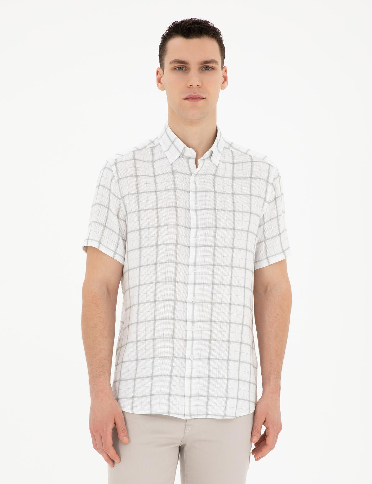 Yeşil Regular Fit Kısa Kollu Gömlek