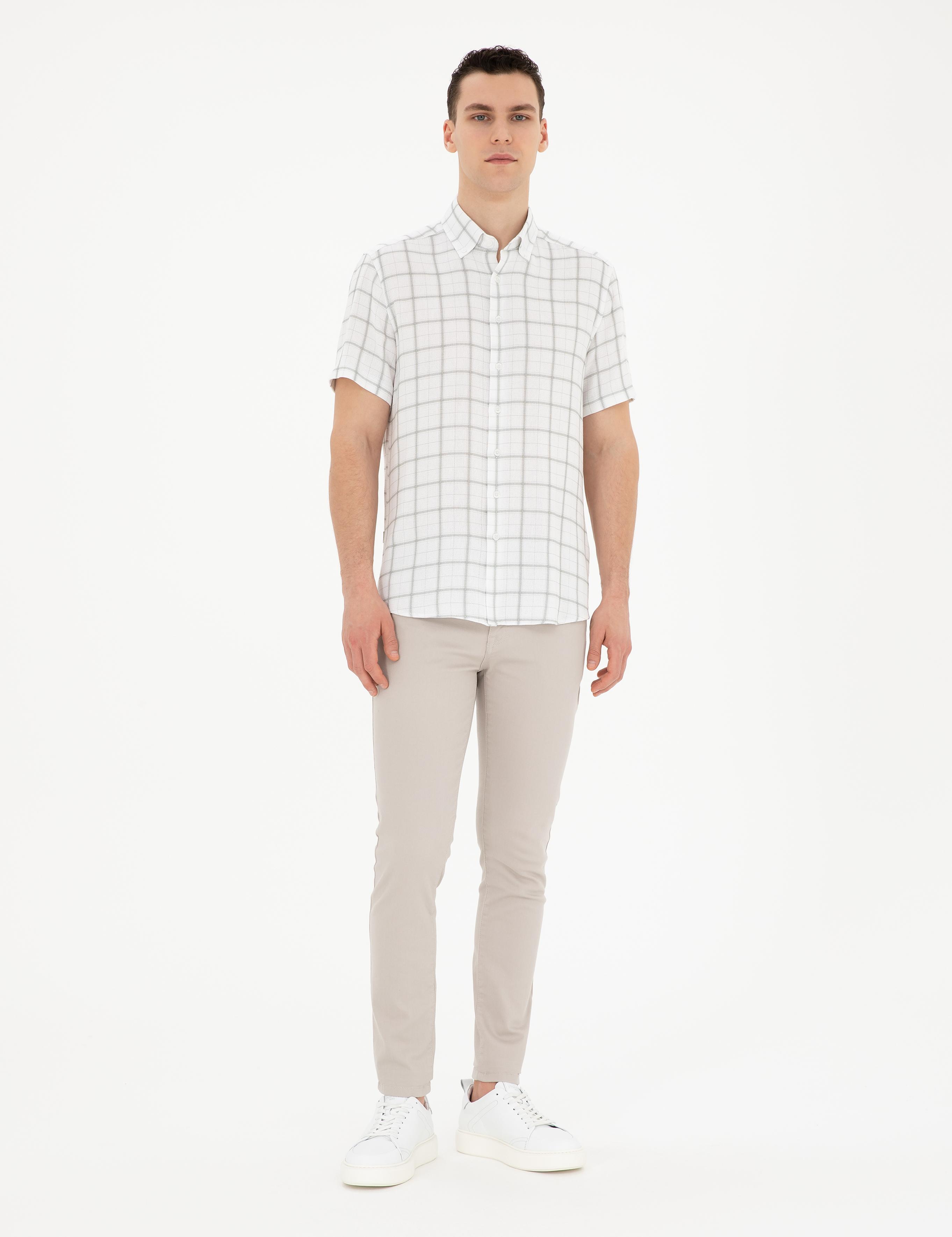 Yeşil Regular Fit Kısa Kollu Gömlek