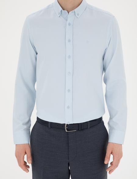Açık Oxford Mavi Slim Fit Uzun Kollu Gömlek - 50289396070