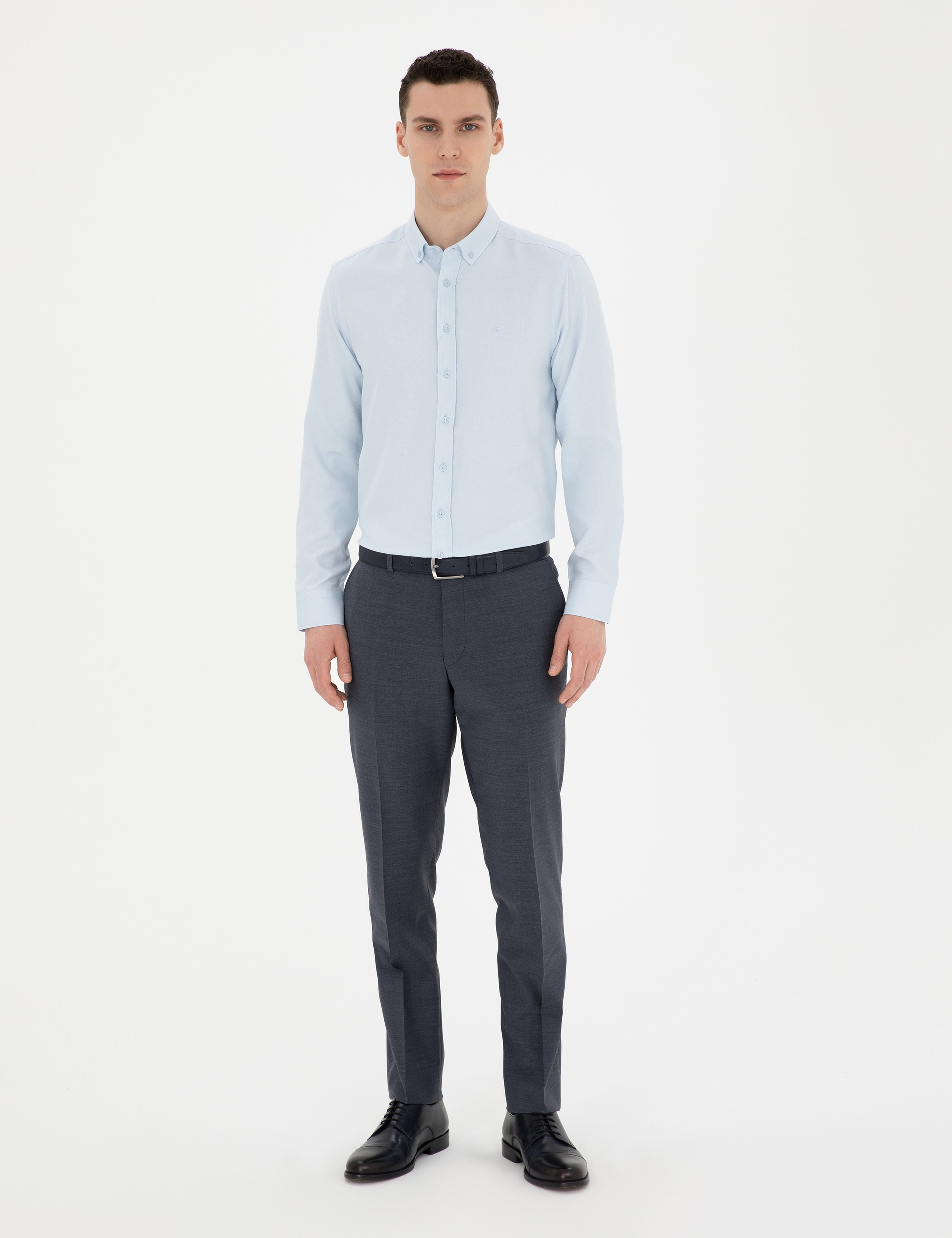 Açık Oxford Mavi Slim Fit Uzun Kollu Gömlek