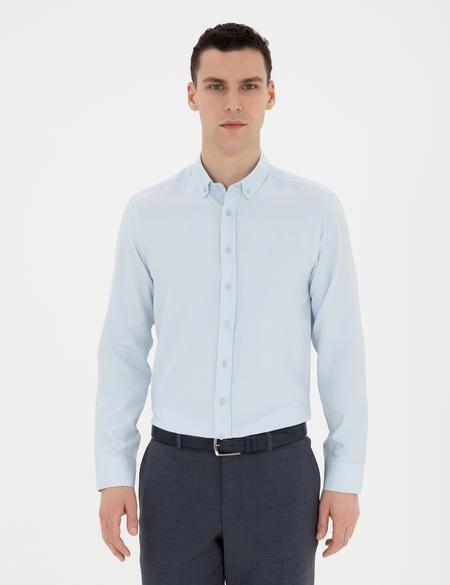 Açık Oxford Mavi Slim Fit Uzun Kollu Gömlek - 50289396070