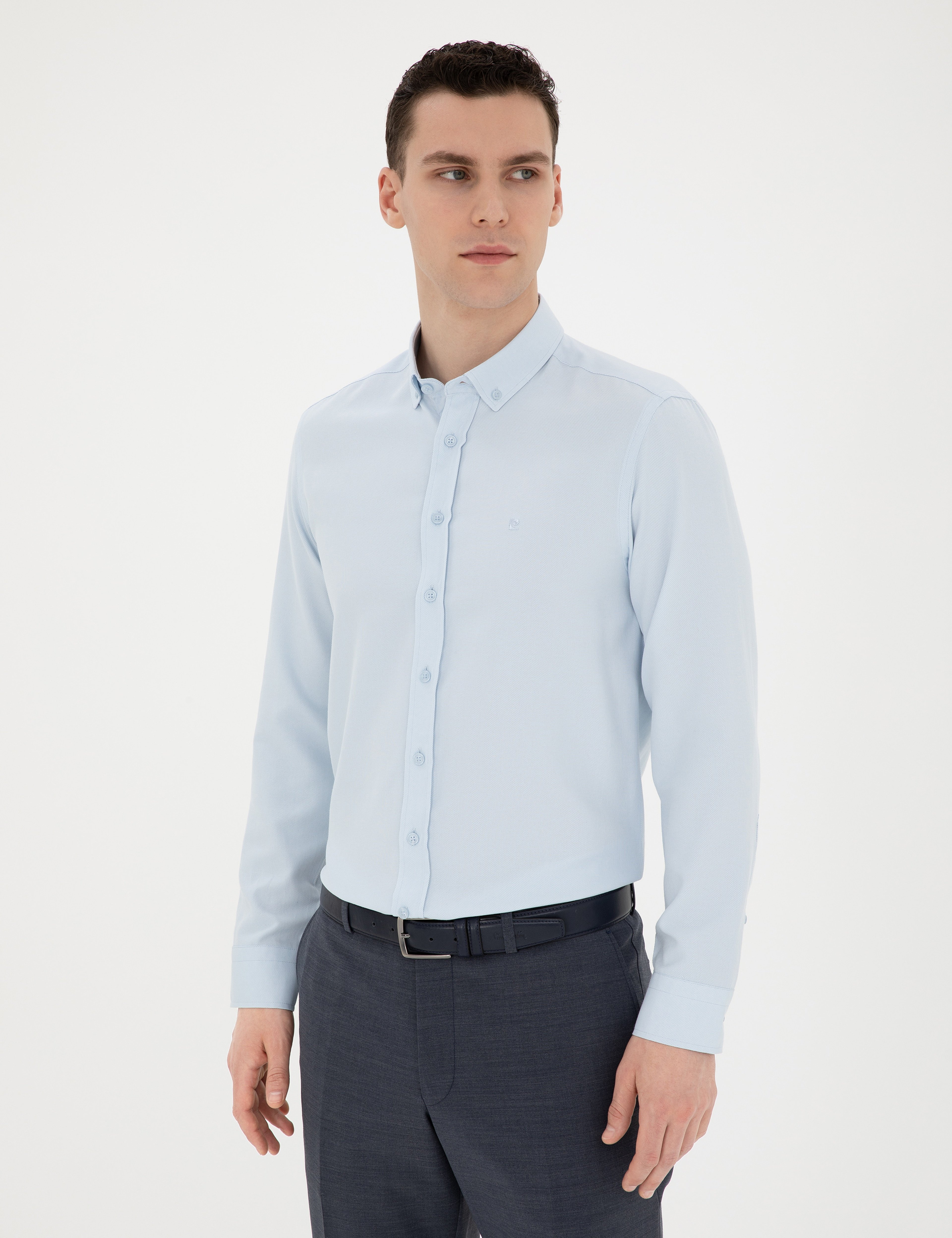Açık Oxford Mavi Slim Fit Uzun Kollu Gömlek