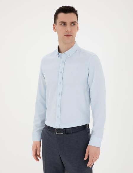 Açık Oxford Mavi Slim Fit Uzun Kollu Gömlek - 50289396070