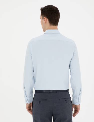 Açık Oxford Mavi Slim Fit Uzun Kollu Gömlek